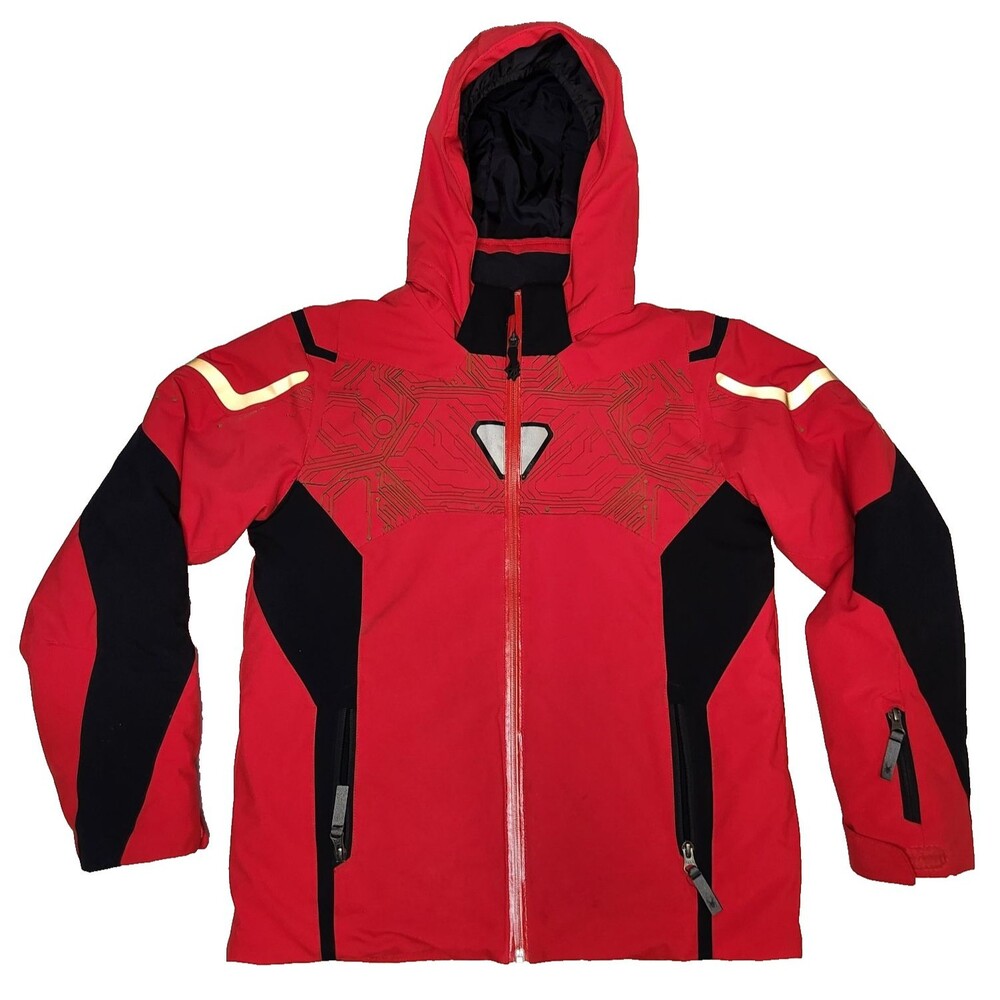 Spyder Marvel Superhero Jacket Red Iron Man Coat w Hood Boys Sz 16 179220-600